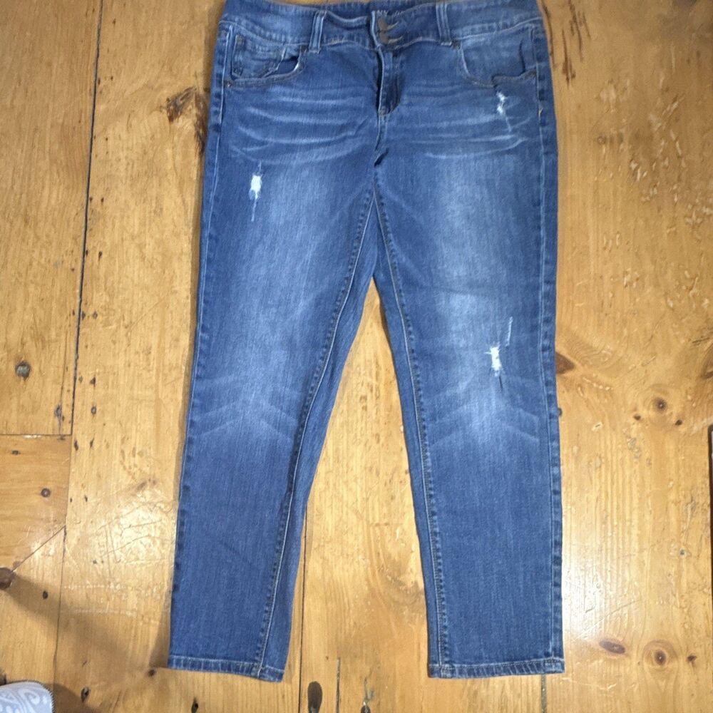 NY&C Women's Blue Denim Skinny Jeans Slim Fit Mid Rise Medium Wash 10